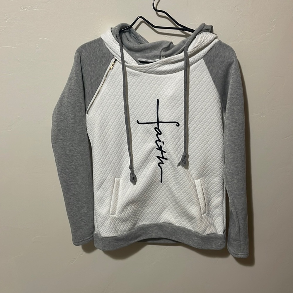 White & Gray Faith Sweatshirt